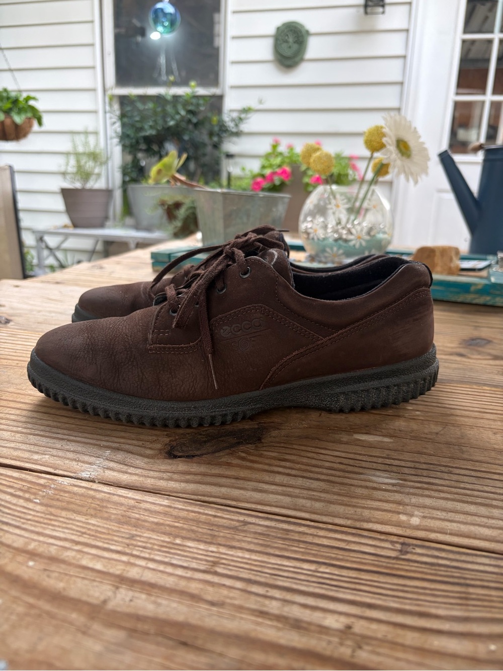ECCO Soft Women’s 39 Brown Leather Lace Up Comfort Walking Shoes Portugal